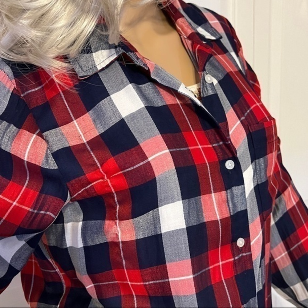 Tommy Hilfiger Plaid Checkered Long Sleeve Viscose Women’s Shirt Dress Small - Picture 3 of 10